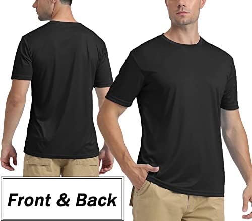 BIYLACLESEN/ Мъжки Солнцезащитная Тениска с къс ръкав UPF 50 +, Дишащи бързо съхнещи тениски за изказвания,