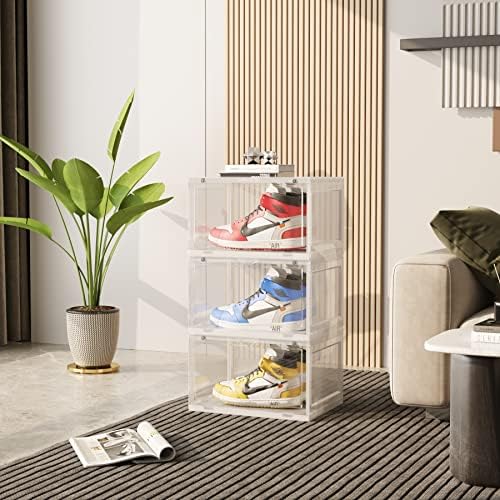 Прозрачна Кутия за обувки C & AHOME, Прозрачна Кутия за съхранение на обувки, Комплект от 3 броя, Пластмасова