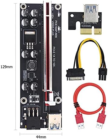 Съединители 1/6 бр VER009S Plus PCI-E Странично Card PCI Express от 1X до 16X Кабел USB 3.0 от SATA до 6Pin