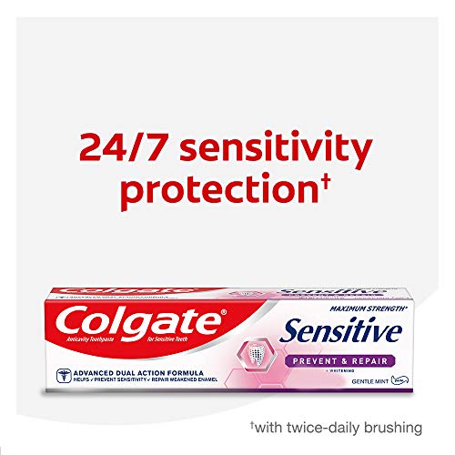 Паста за зъби Colgate Sensitive с избелващо, профилактично и възстановителен ефект, 6 Грама, на 3 опаковки