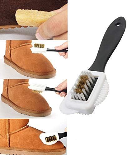 Ръчна Четка За миене и почистване на обувките от Велур и Набук с 3 страни, Инструмент За почистване на Обувки