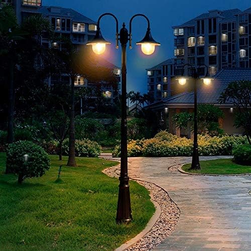 TQXDD Ретро Европейски Черен Уличен фенер с висок стълб, IP54, Уличен Водоустойчива лампа от Алуминиева Сплав,