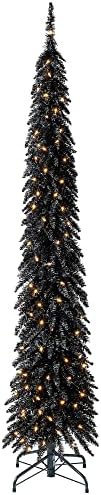 Home Heritage 7-Подножието на Изкуствена Коледна елха-молив, украсени с гирлянди, с 150 Прозрачни led крушки,