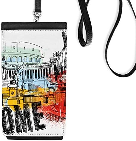 Италия Рим Пейзаж Римският Театър Телефон В Чантата Си Портфейл Окачен Мобилен Калъф Черен Джоба
