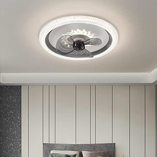 Вентилатори DLSixYi 19,7 с подсветка - Модерен Нископрофилен led вентилатор на тавана с регулируема яркост с