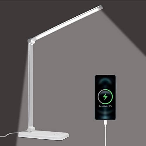 Светодиодна Настолна Лампа Luubeibei с USB порт за зареждане, Настолна лампа за четене в спалнята с Регулируема