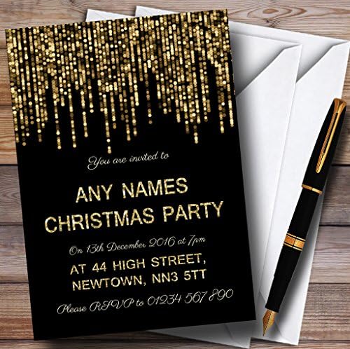Пощенска картичка Zoo Golden Light String с персонални покани за Коледа/Нова година/ Празнично парти.
