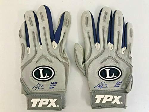 КЪРТИС ГРАНДЕРСОН (Янкис) ПОДПИСА договор (2) със сиви ръкавици за игра на 2012 година - MLB Game Used Gloves