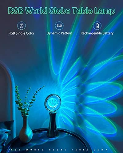 Настолна лампа TACAHE RGB Crystal World Globe - Обикновен цвят и дизайн - 3D Иллюзионная Лампа за настроението
