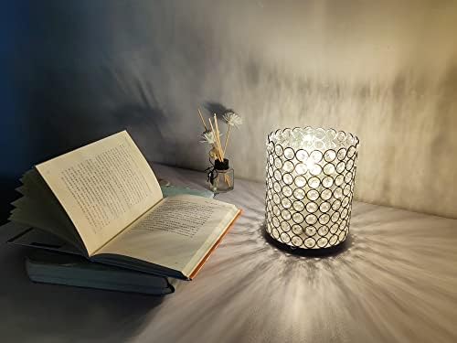 Кристален лампа, Кристал Настолна лампа със Сребрист Абажуром K9, Декоративна Нощна Настолна Лампа в модерен