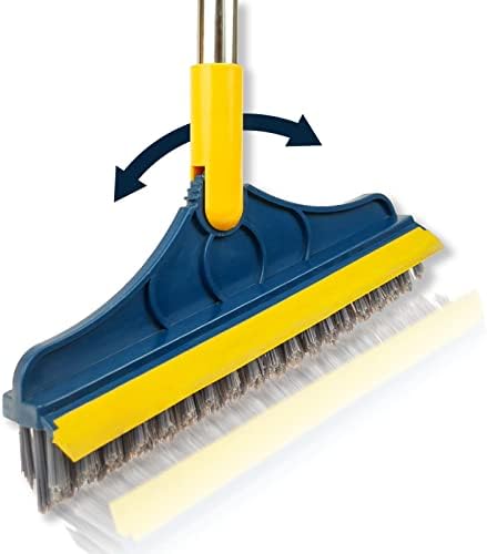 2 в 1 Magic Broom Brush Четка за почистване на под - Регулируема V-Образна Глава на четка За почистване на Въртящата се на 120 °, Четка за почистване на Щелевого на пода в Банята