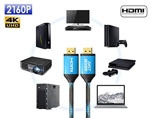 Кабел FASTSEVEN 4K, HDMI 3 метра в опаковка, Високоскоростен HDMI кабел 2.0, Златни конектори, 4K @ 60Hz, UHD,