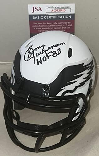Сони Юргенсен подписа мини-каска Philadelphia Eagles Лунно Затъмнение с /HOF JSA - Мини-каски NFL с автограф