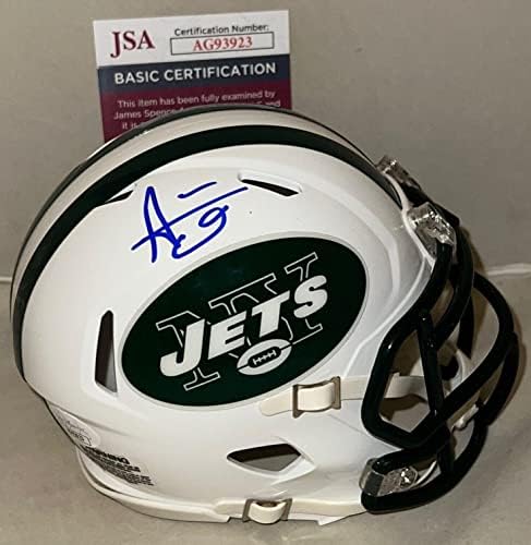 Аарон Глен подписа мини-каска New York Jets Speed с автограф от JSA - мини-каски NFL с автограф