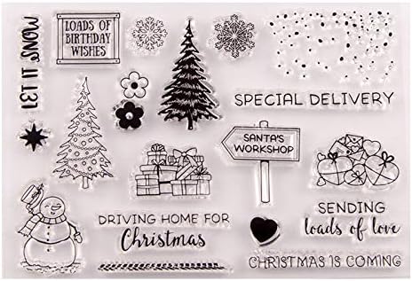 Весела Коледа, Коледни Снежинки, Пословици, Стихове, Прозрачни Печати за Направата на коледни картички, Украса