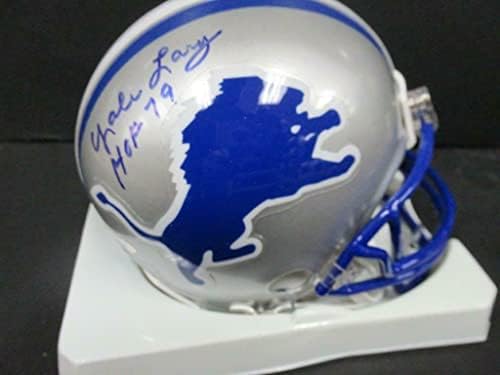 Мини-Каска Yale Lary (HOF 79) с автограф от Lions Auto TriStar 6209020 - Каски NFL с автограф