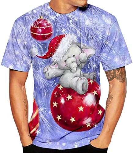 ZDDO, Коледни тениски с къс ръкав за мъже, забавни Коледни тениски с кръгло деколте и принтом Дядо Коледа, тренировочная