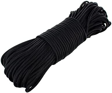 PARACORD PLANET | Всички видове Черно Парашутисти кабел – 95 Паракорда, кангал с дължина 10 метра