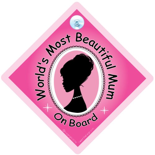 МИЛА iwantthatsign.com Най-красивият В света Знак Майка на борда, е Знак за колата и за мама, Красива мама,