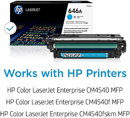 Касета синя касета HP 646A | Работи с MFP HP Color LaserJet серия Enterprise CM4540 | CF031A