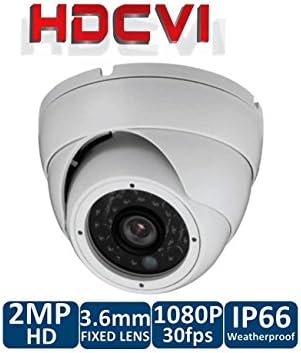 Ezdiyworld - Куполната камера за сигурност HD-CVI - 2 Мегапиксела, фиксиран обектив 3.6 мм, CMOS 1/2.8 , digital