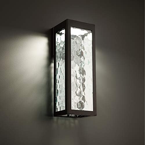 WAC Lighting dweLED, монтиран на стената лампа Hawthorne 18in LED за помещения и на улицата, 3000K черен цвят