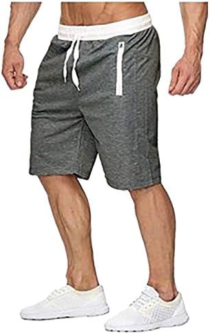 Мъжки Байк Шорти, Дълги Летни Спортни Ежедневни Панталони с ципове с Завязками от Едноцветни Баскетболни Шорти