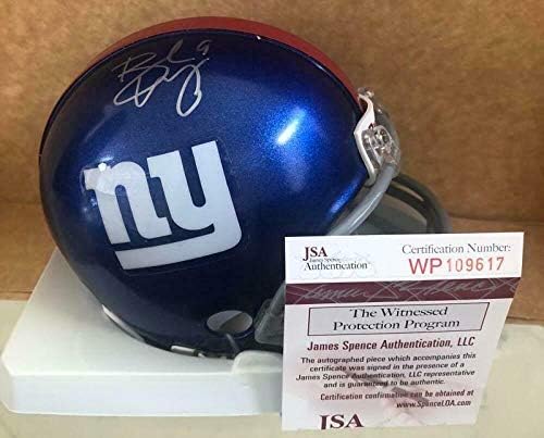 Мини-каска с автограф на Брад Винга Ню Йорк Джайентс Свидетел Jsa - мини-каски NFL с автограф