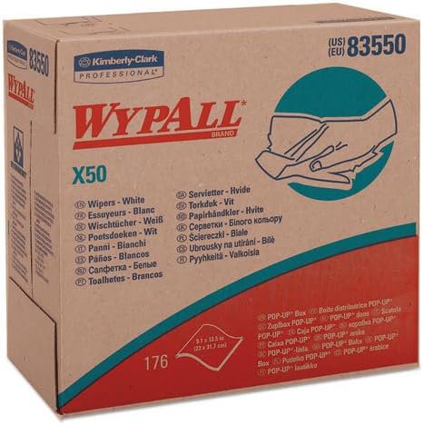 Всплывающая скоростна WypAll X50 Бяла салфетка за еднократна употреба продължителната употреба - 176 листа в